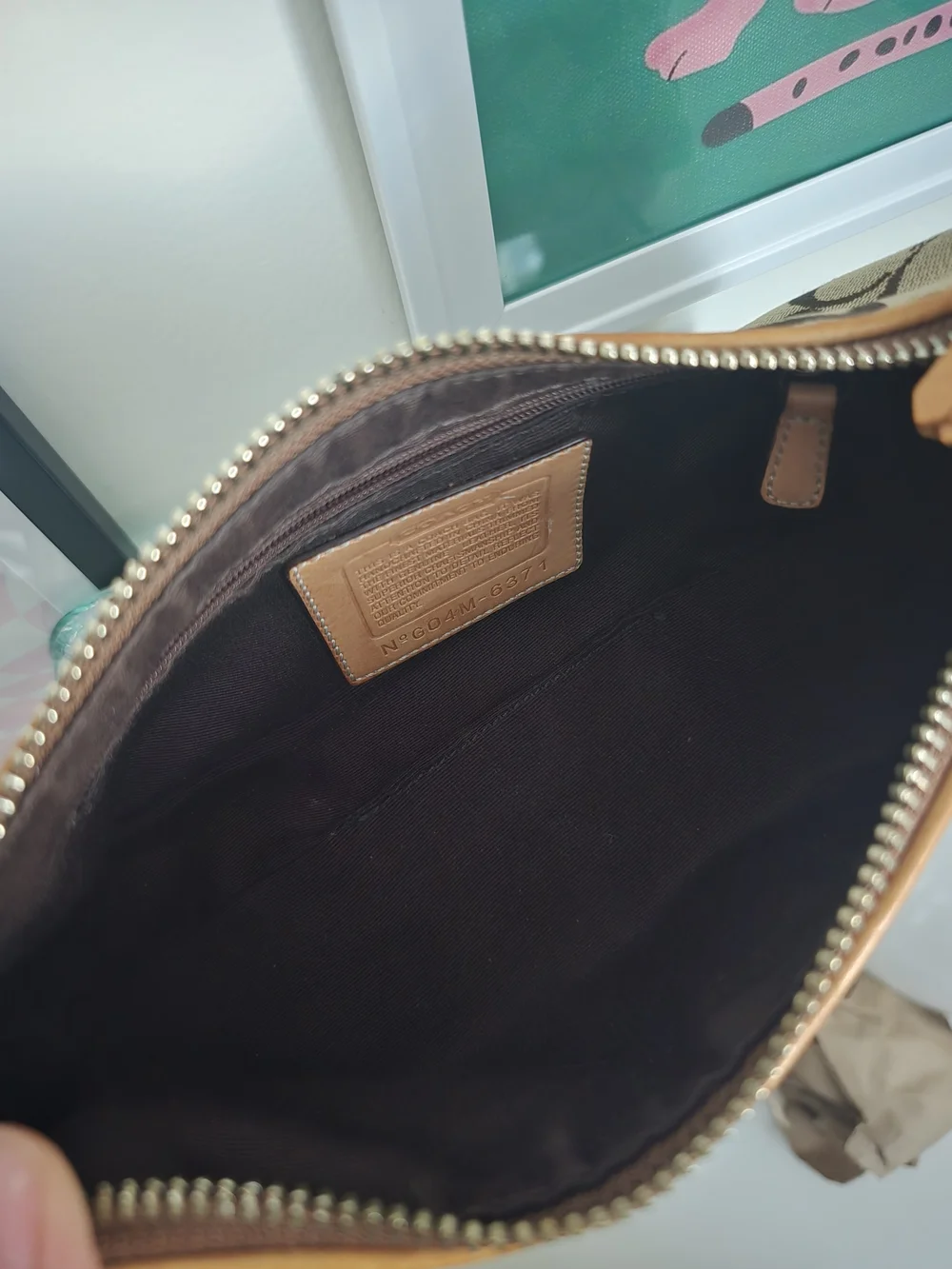 Coach East West Signature Baguette Y2k Shoulder Bag W/Cherry Charm